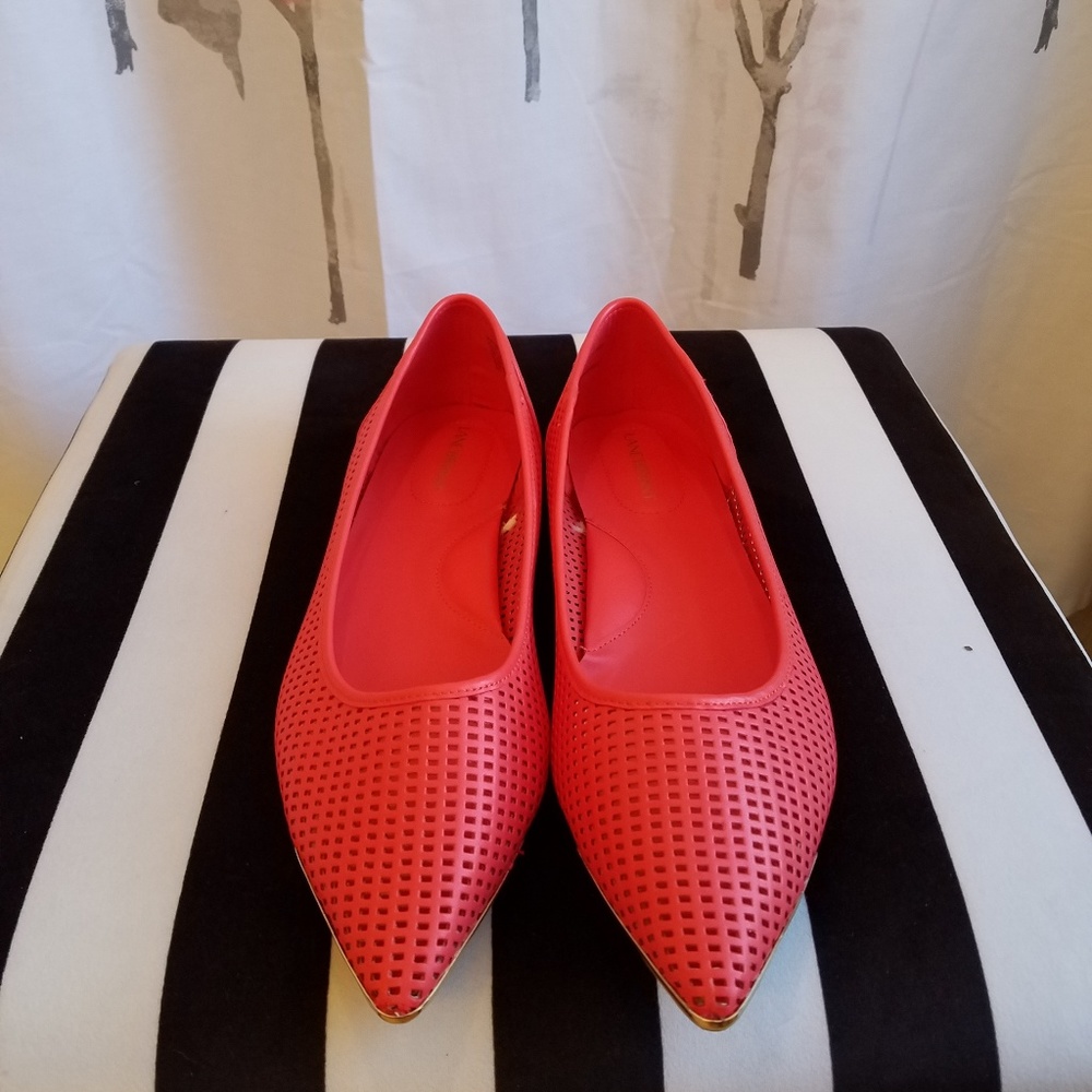 Womens Size 12 Perforated Coral Flats